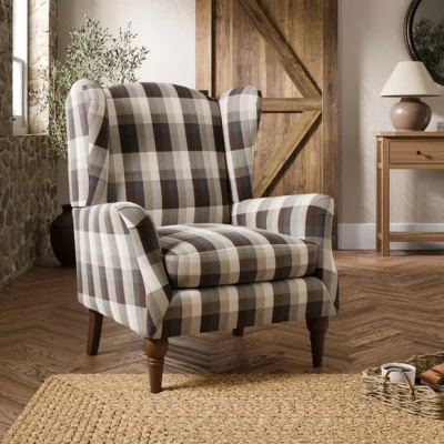 Dunelm Charnwood Check Occasional Armchair