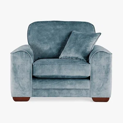 Dunelm Morello Armchair Slub Velvet Slub Velvet Steel Blue