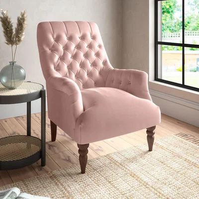 Dunelm Bibury Luxury Velvet Armchair Luxury Velvet Peach Blush