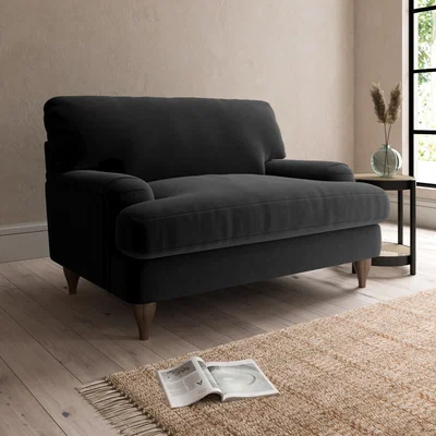 Dunelm Darwin Luxury Velvet Snuggle Chair Luxury Velvet Black