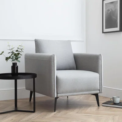 Dunelm Rohe Fabric Armchair Platinum
