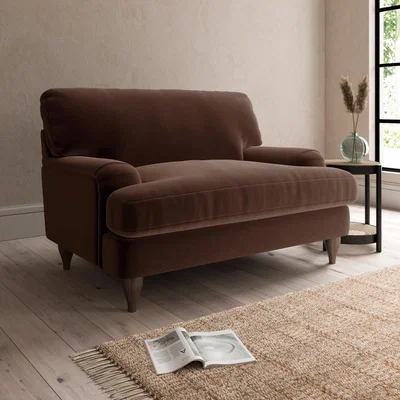Dunelm Darwin Luxury Velvet Snuggle Chair Luxury Velvet Pinecone