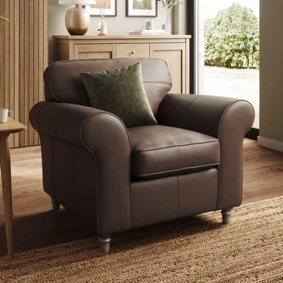 Dunelm Flori Classic Leather Armchair
