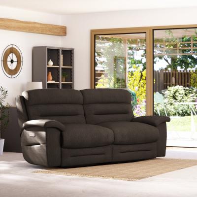 Dunelm Lulworth 3 Seater Power Recliner Sofa Honeycomb Chenille Coco