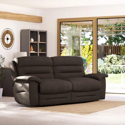 Dunelm Lulworth 3 Seater Power Recliner Sofa Honeycomb Chenille Coco