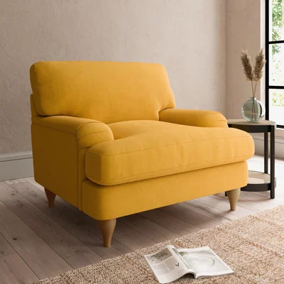 Dunelm Darwin Luxury Velvet Armchair Luxury Velvet Old Gold
