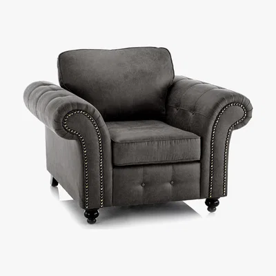 Dunelm Oakland Faux Leather Armchair Black