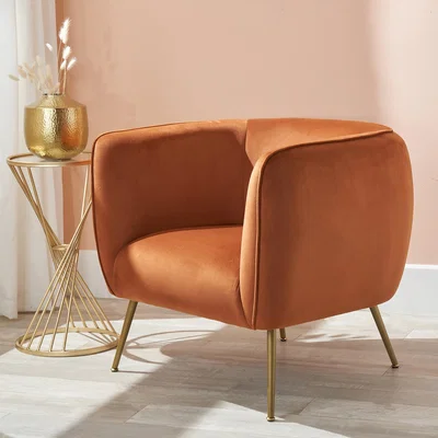 Dunelm Lucca Velvet Chair Tobacco