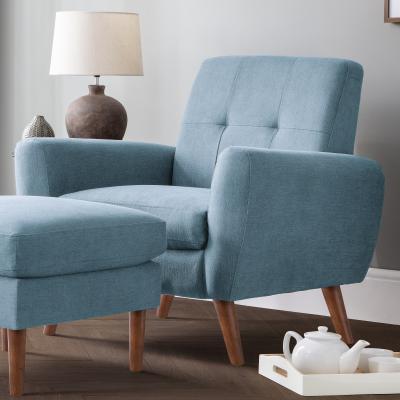Dunelm Monza Linen Compact Chair Blue
