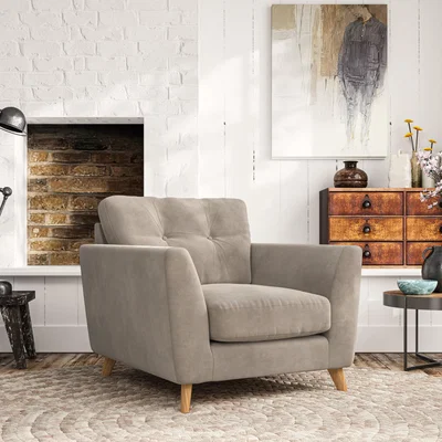 Dunelm Peyton Armchair Aqua Clean Chenille Mushroom