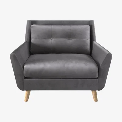 Dunelm Halston Velvet Snuggle Chair Grey