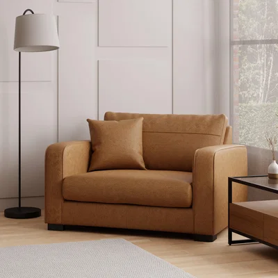 Dunelm Carson Faux Leather Snuggle Chair Tan
