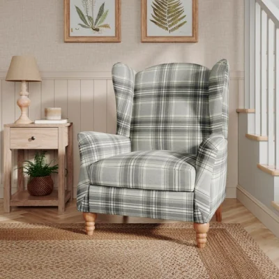 Dunelm Charnwood Checked Pushback Armchair