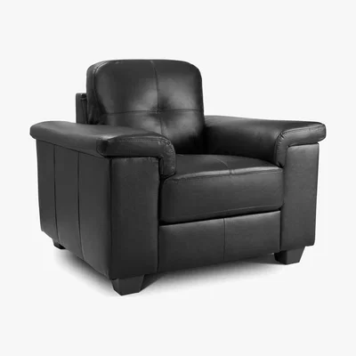 Dunelm Ravello Leather Armchair - Black Black