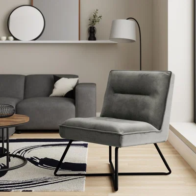 Dunelm Oakley Velvet Chair Grey