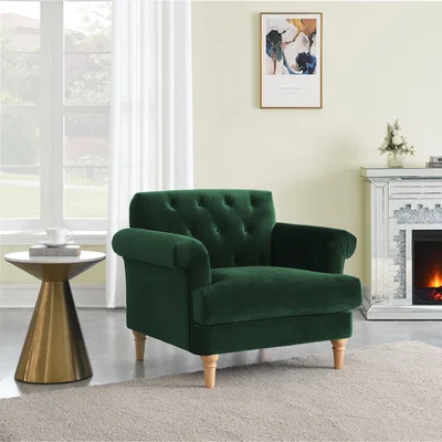Dunelm Jazz Velvet Armchair Hunter Green