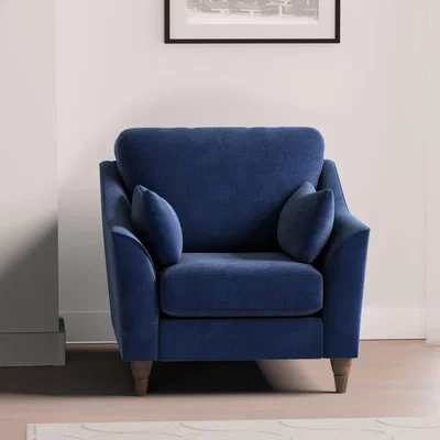 Dunelm Sophia Plush Chenille Armchair Navy