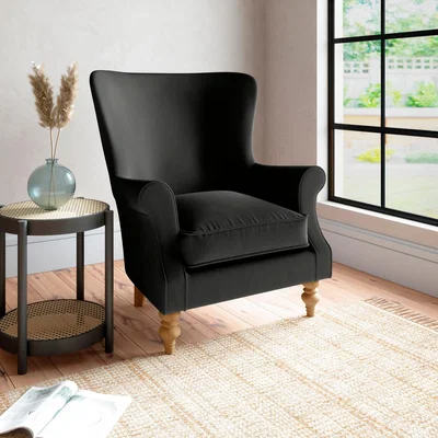 Dunelm Charlbury Luxury Velvet Armchair Luxury Velvet Black