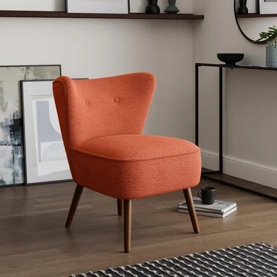 Dunelm Eliza Boucle Chair Boucle Orange Umber