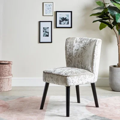 Dunelm Ella Silver Crushed Velvet Chair Silver