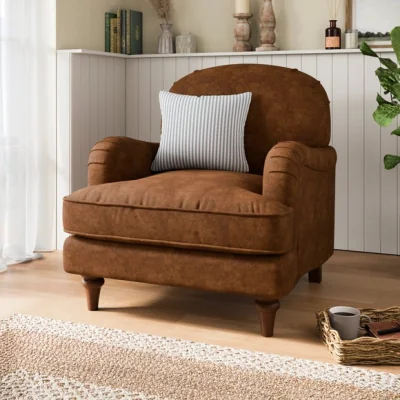 Dunelm Beatrice II Relaxed Faux Leather Armchair