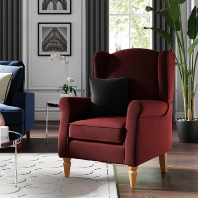 Dunelm Oswald Self Assembly Velvet Chair Red