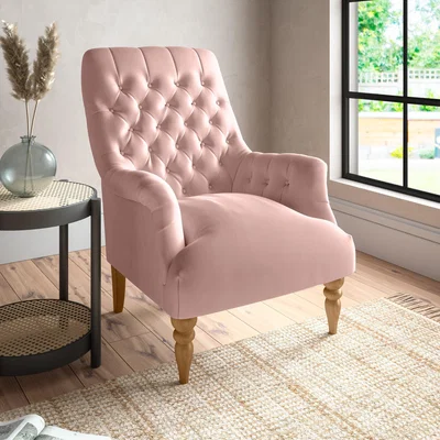 Dunelm Bibury Luxury Velvet Armchair Luxury Velvet Peach Blush