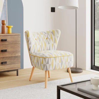 Dunelm Eliza Triangle Jacquard Chair Ochre