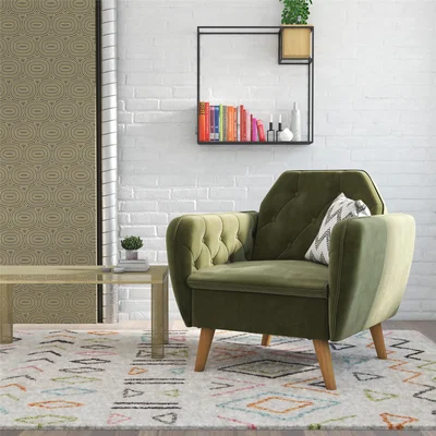 Dunelm Teresa Velvet Memory Foam Accent Chair Green
