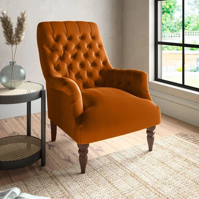 Dunelm Bibury Luxury Velvet Armchair Luxury Velvet Orange Umber