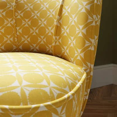 Dunelm Elsie Cocktail Chair, Flatweave Daisy Print Yellow
