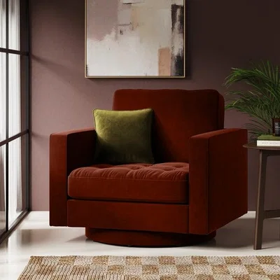 Dunelm Zoe Velvet Swivel Chair