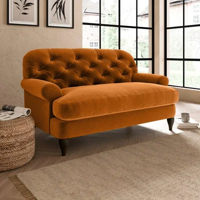Dunelm Canterbury Luxury Velvet Snuggle Chair Luxury Velvet Orange Umber