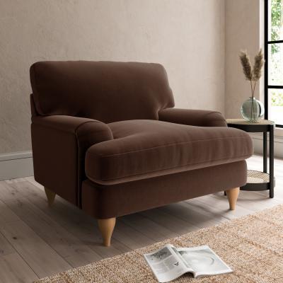 Dunelm Darwin Luxury Velvet Armchair Luxury Velvet Pinecone