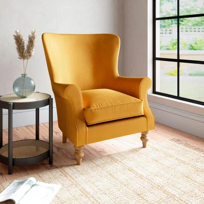 Dunelm Charlbury Luxury Velvet Armchair Luxury Velvet Old Gold