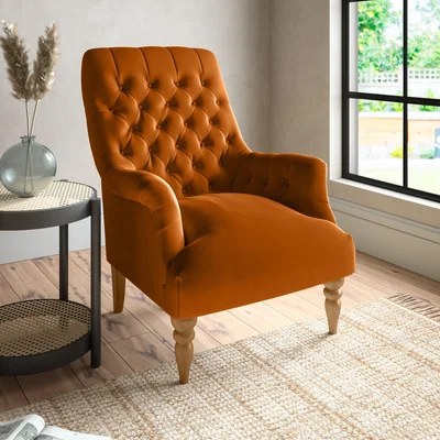 Dunelm Bibury Luxury Velvet Armchair Luxury Velvet Orange Umber