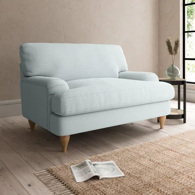 Dunelm Darwin Slub Cotton Blend Snuggle Chair Slub Cotton Light Mineral