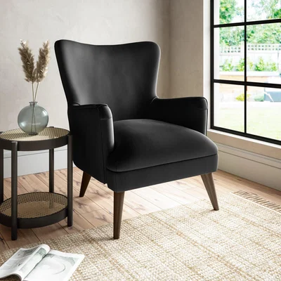 Dunelm Marlow Luxury Velvet Armchair Luxury Velvet Black