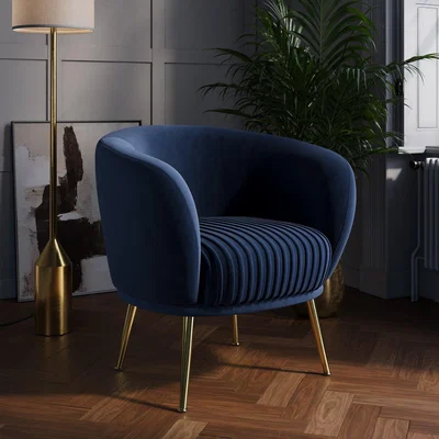 Dunelm Bella Velvet Cocktail Chair Navy Velvet