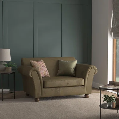 Dunelm Angus Faux Leather Combo Snuggle Chair Green