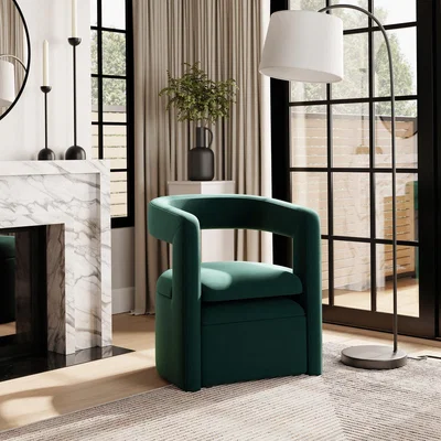 Dunelm Tallie Velvet Accent Chair Bottle (Green)