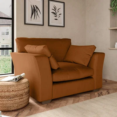 Dunelm Blakeney Luxury Velvet Snuggle Chair Luxury Velvet Orange Umber