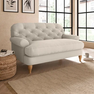 Dunelm Canterbury Luxury Velvet Snuggle Chair Luxury Velvet Natural