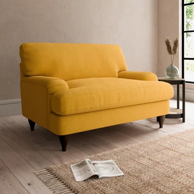 Dunelm Darwin Luxury Velvet Snuggle Chair Luxury Velvet Old Gold