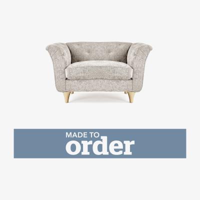 Dunelm Jaipur Snuggle Chair Luxury Chenille Premium Chenille Sand