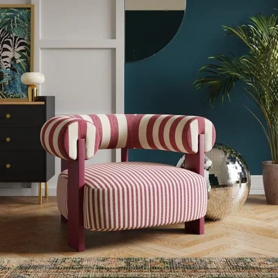 Dunelm Fallon Woven Stripe Bolster Accent Chair
