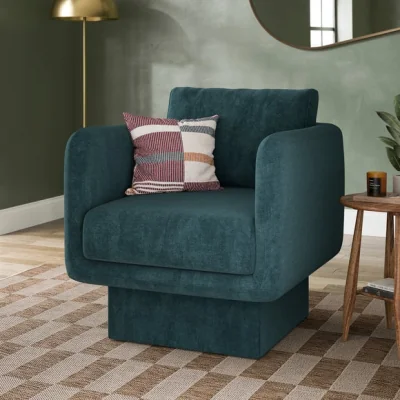 Dunelm Jude Chenille Upholstered Cube Armchair