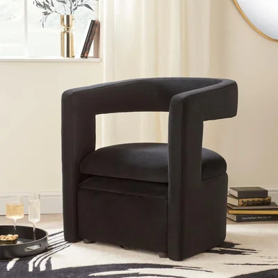Dunelm Tallie Velvet Chair Black