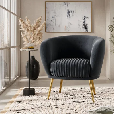 Dunelm Bella Velvet Cocktail Chair Ink (Blue)