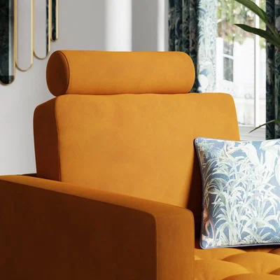 Dunelm Zoe Velvet Headrest Gold